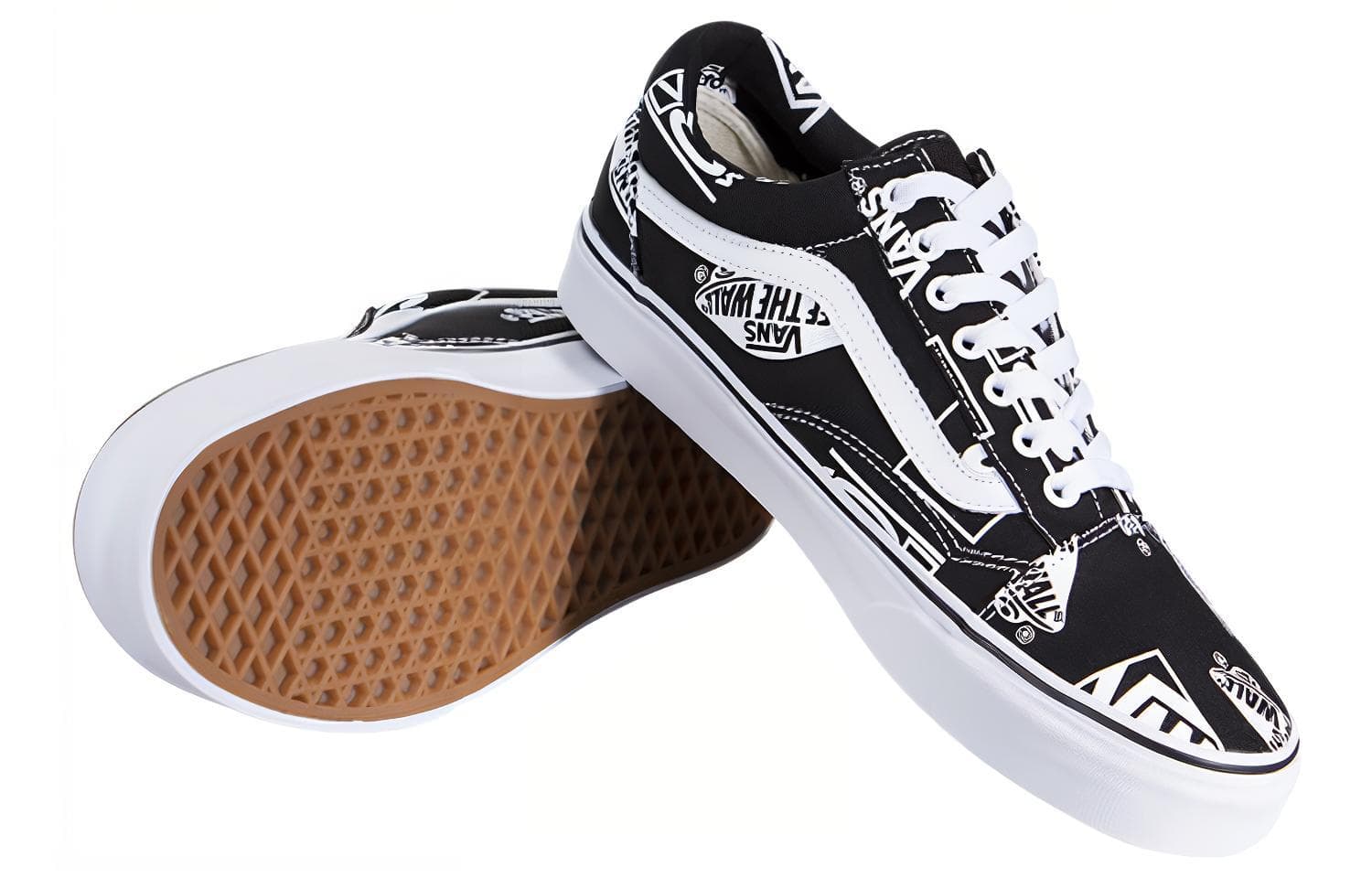 Кеды Vans Old Skool Mix Logo Black White - изображение 5