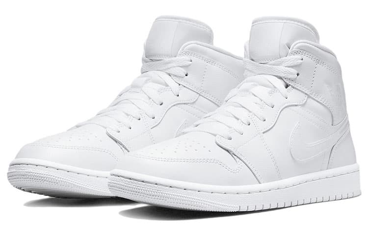 Ретро баскетбольные кроссовки Jordan Air Jordan 1 Mid Triple White — фото 3