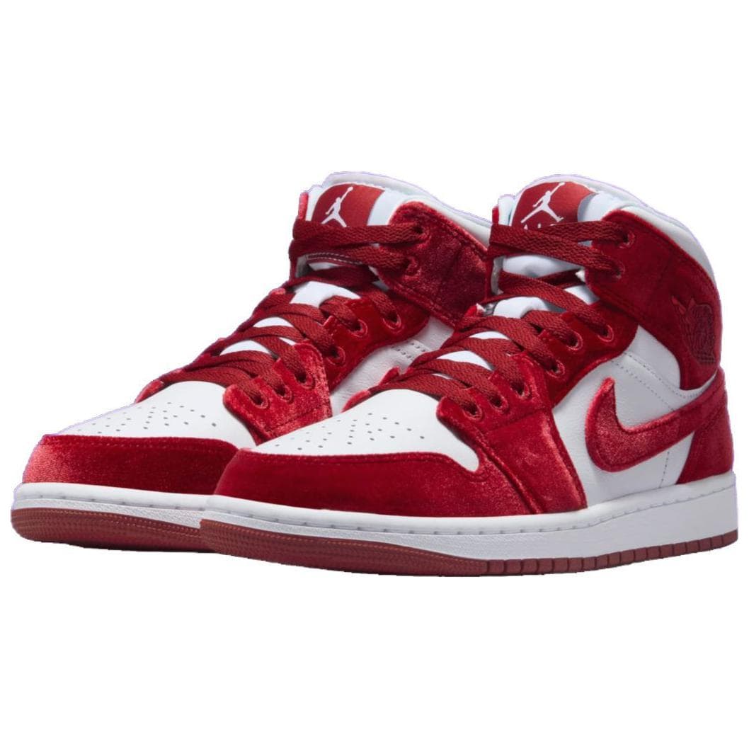Ретро баскетбольные кроссовки Jordan Air Jordan 1 Mid "Red Velvet White" - изображение 3