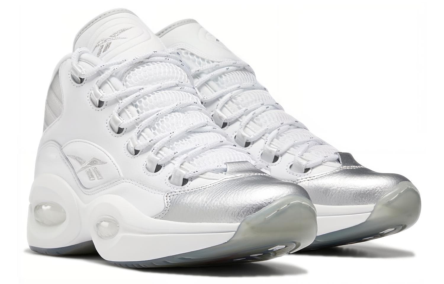 Ретро баскетбольные кроссовки Reebok Question Mid "25th Anniversary" White Silver - изображение 3