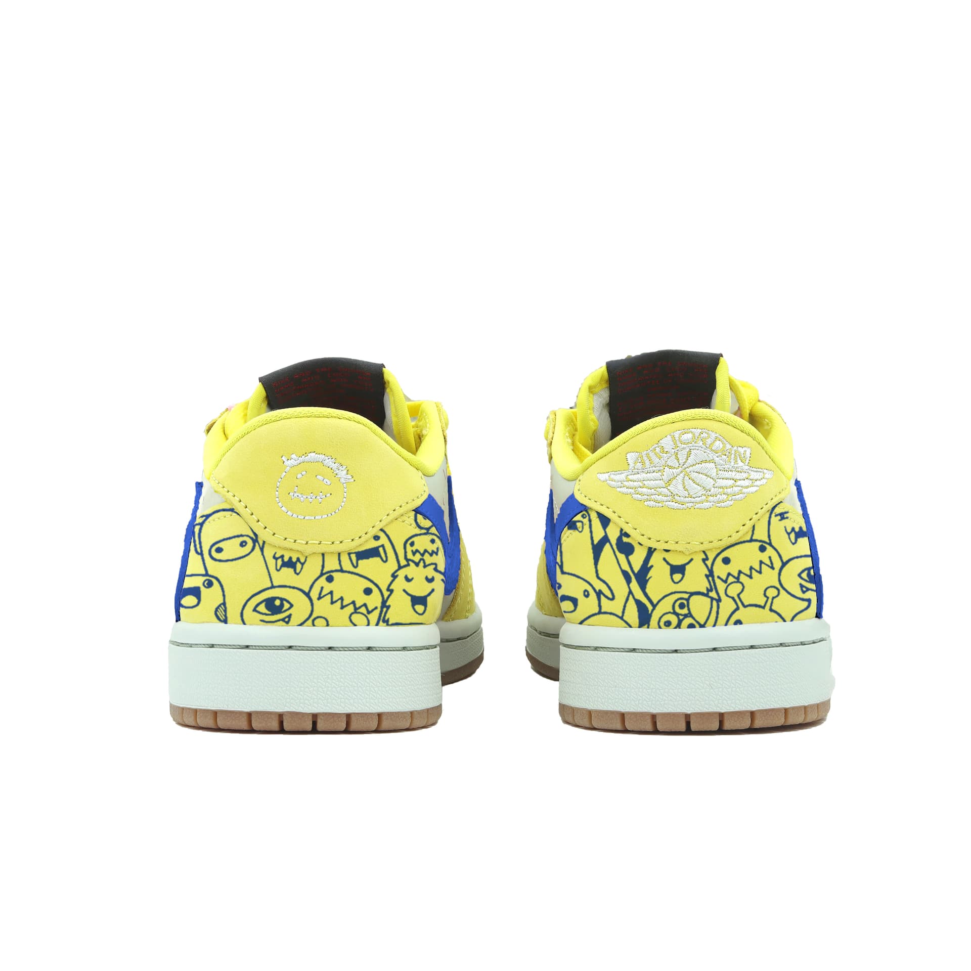 Ретро баскетбольные кроссовки Travis Scott x Air Jordan 1 Low OG "Canary Yellow" - изображение 4
