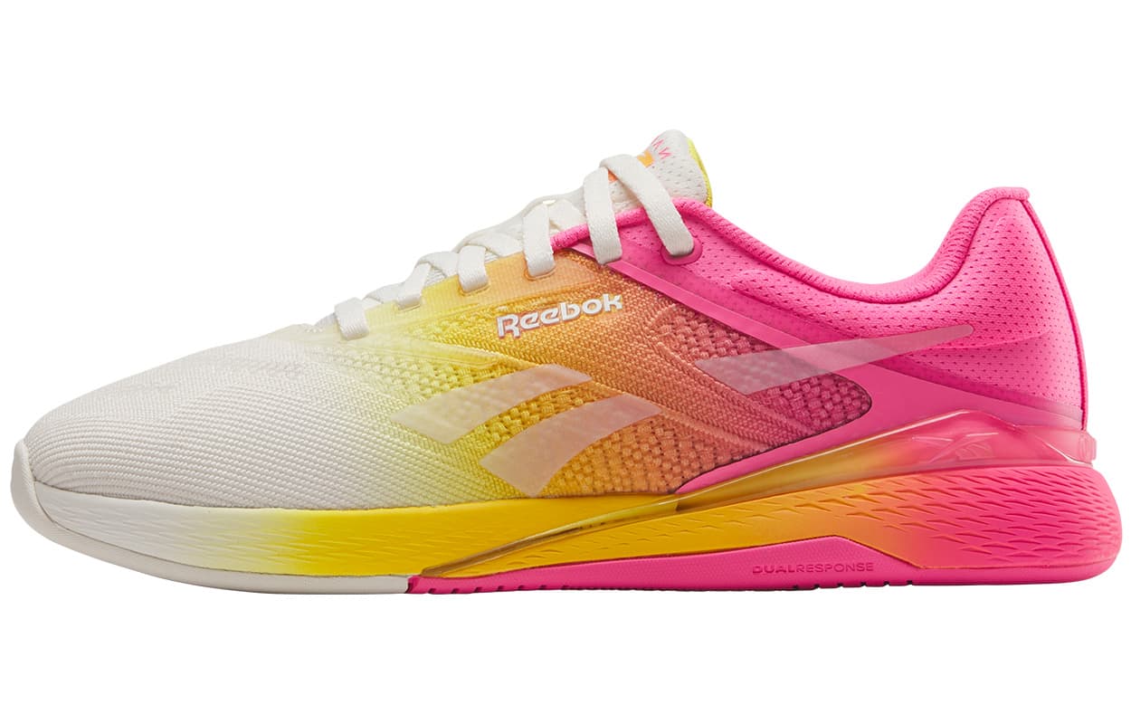 Кроссовки для спортзала REEBOK Nano X5 Износостойкие Дышащие Низкие Кроссовки для тренировок Женские Белый Желтый Красный - изображение 1