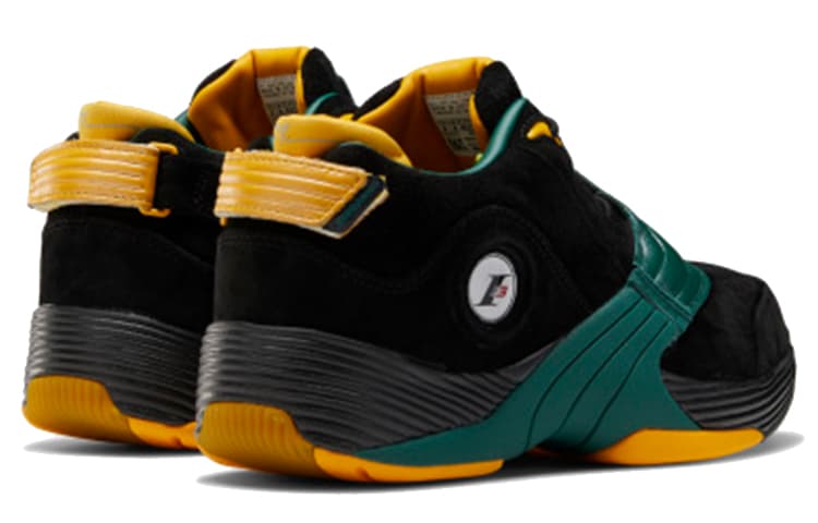 Ретро баскетбольные кроссовки Reebok Answer V Black Green Yellow - изображение 4