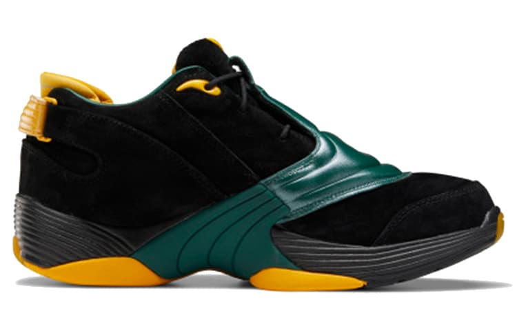 Ретро баскетбольные кроссовки Reebok Answer V Black Green Yellow - изображение 2