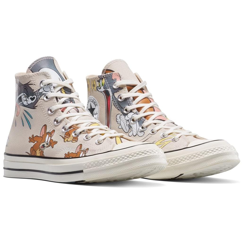Кеды TOM JERRY x Converse Chuck TAYLOR Износостойкие высокие кеды Мужские Белый Серый - изображение 3