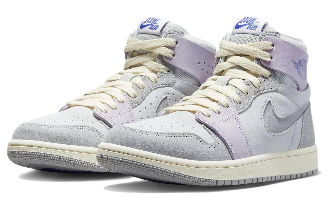 Ретро баскетбольные кроссовки Jordan Air Jordan 1 High Zoom CMFT 2 "Light Smoke Grey and Barely Grape" - изображение 3