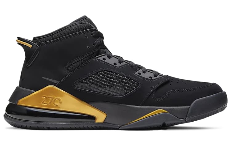 Ретро баскетбольные кроссовки Jordan Mars 270 Black Gold - изображение 2