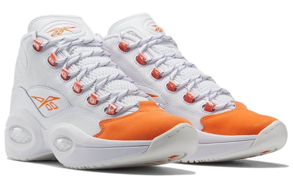 Ретро баскетбольные кроссовки Reebok Question Mid White Orange - изображение 3