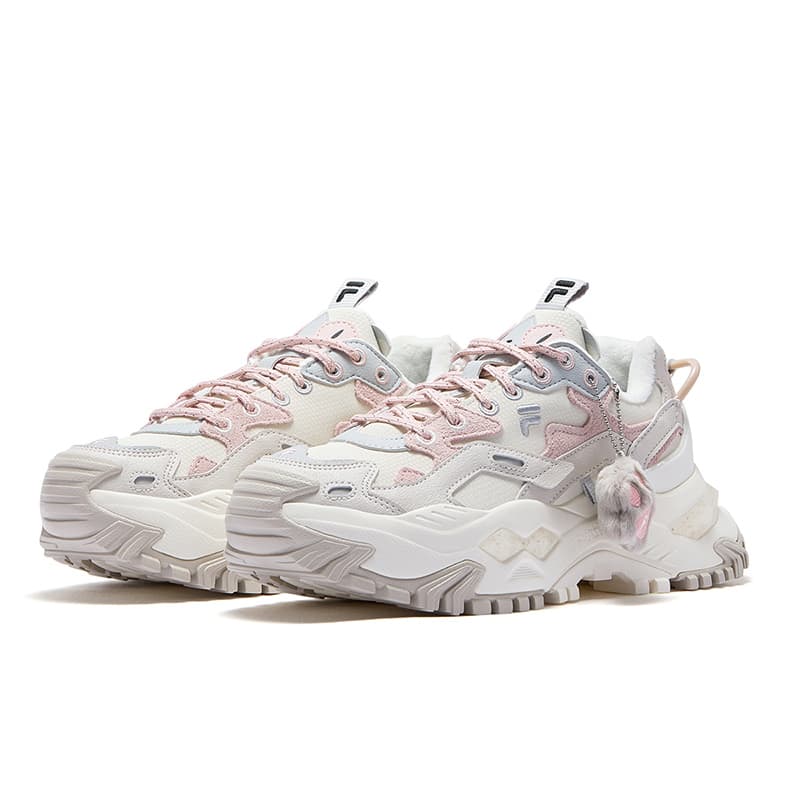 Кроссовки FILA FUSION BIANCO WE С флисовой подкладкой Модные спортивные массивные кроссовки Женские Молочно-белый Розовый - изображение 2
