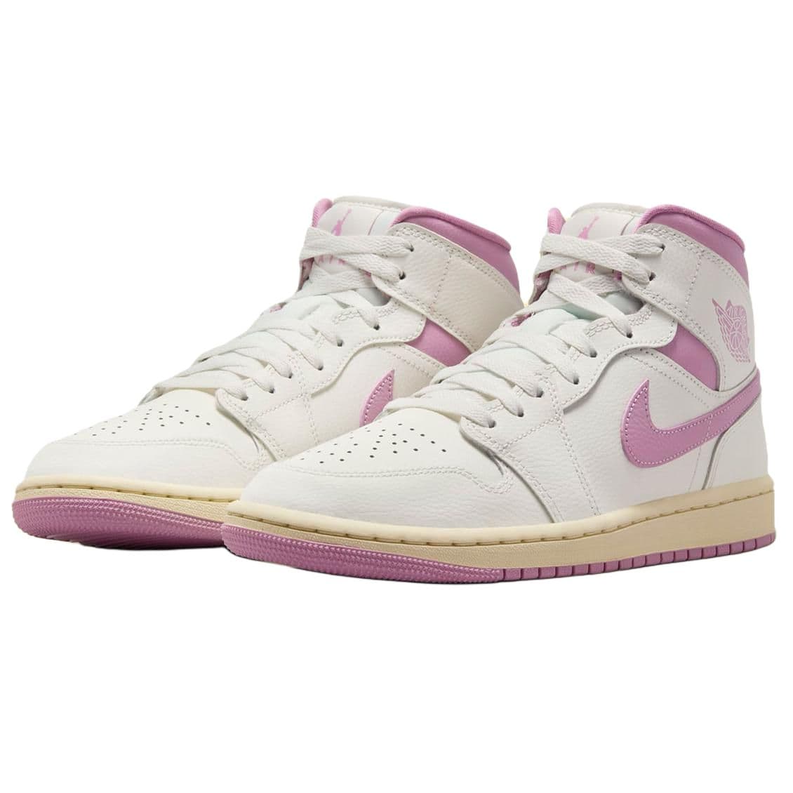 Ретро баскетбольные кроссовки Jordan Air Jordan 1 Противоскользящие Устойчивые к износу MID Топ Ретро-баскетбольные кроссовки Женские Белый Фиолетовый - изображение 3