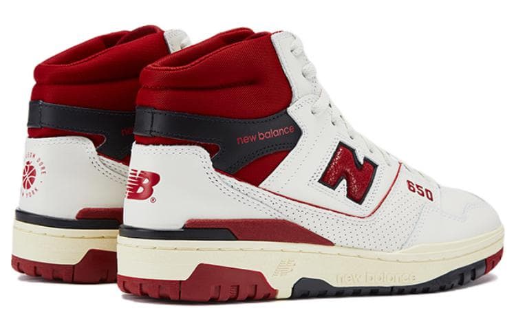 Ретро баскетбольные кроссовки Aimé Leon Dore x New Balance 650 White Red - изображение 5