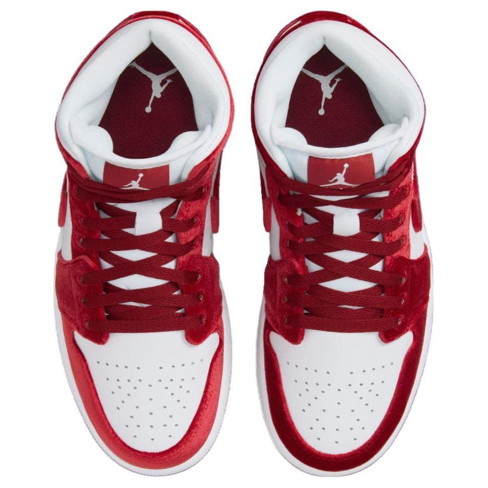 Ретро баскетбольные кроссовки Jordan Air Jordan 1 Mid "Red Velvet White" - изображение 4
