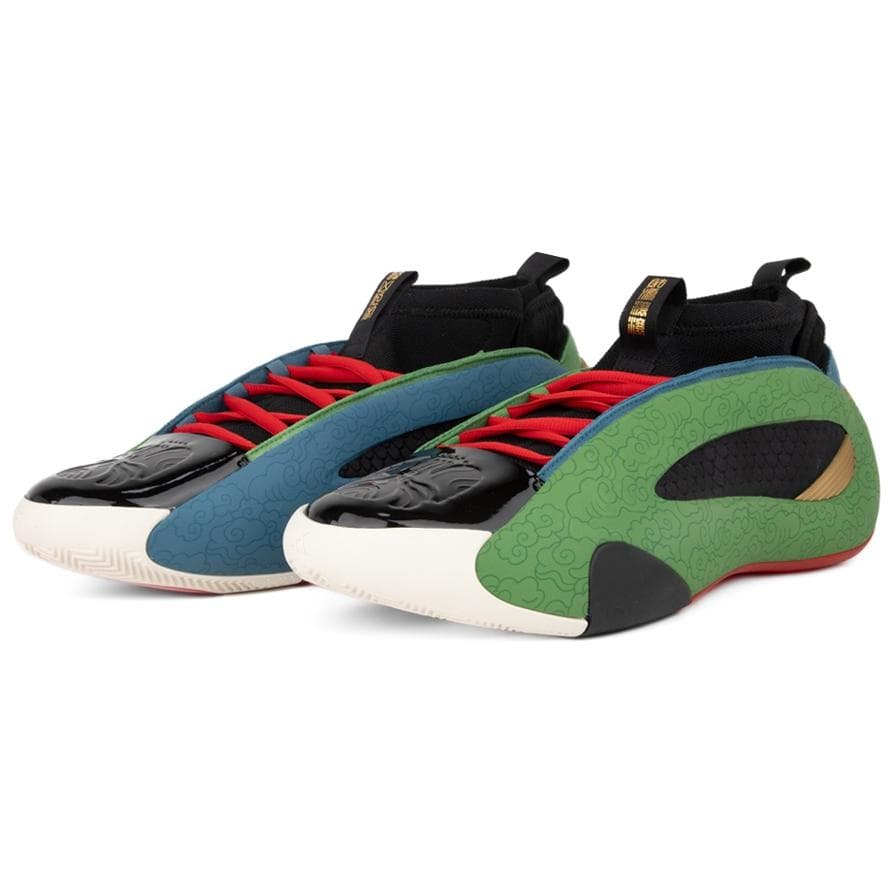 Кроссовки для баскетбола Adidas x Deal Лайфстайл Harden Vol. 8 Богатство GOD MID Топ Баскетбольные кроссовки Мужской Синий Зеленый - изображение 3