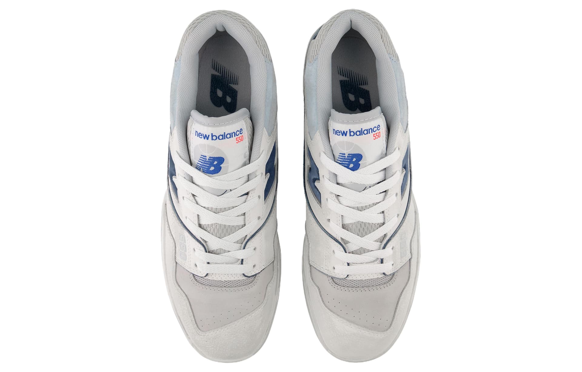 Ретро баскетбольные кроссовки New Balance 550 White Grey Blue - изображение 4