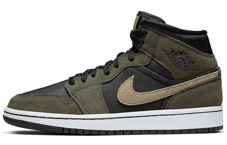 Ретро баскетбольные кроссовки Jordan Air Jordan 1 Mid Olive Green