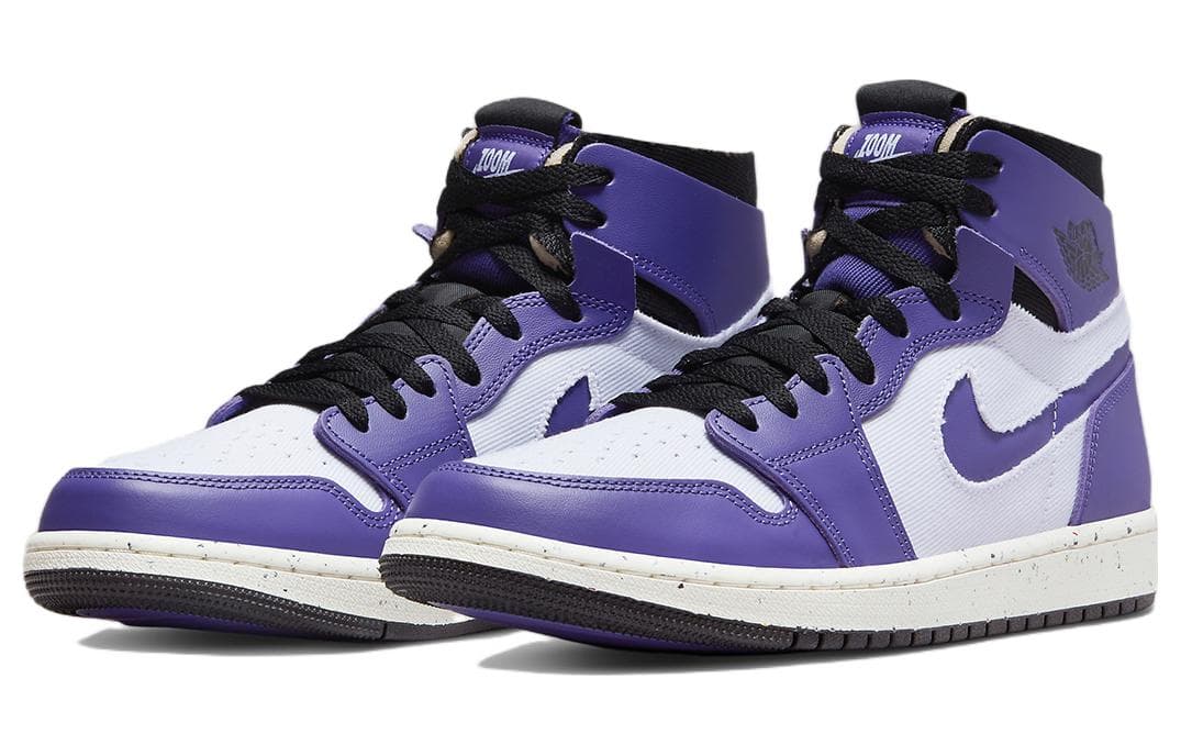 Ретро баскетбольные кроссовки Jordan Air Jordan 1 Zoom Air CMFT White Purple — фото 3