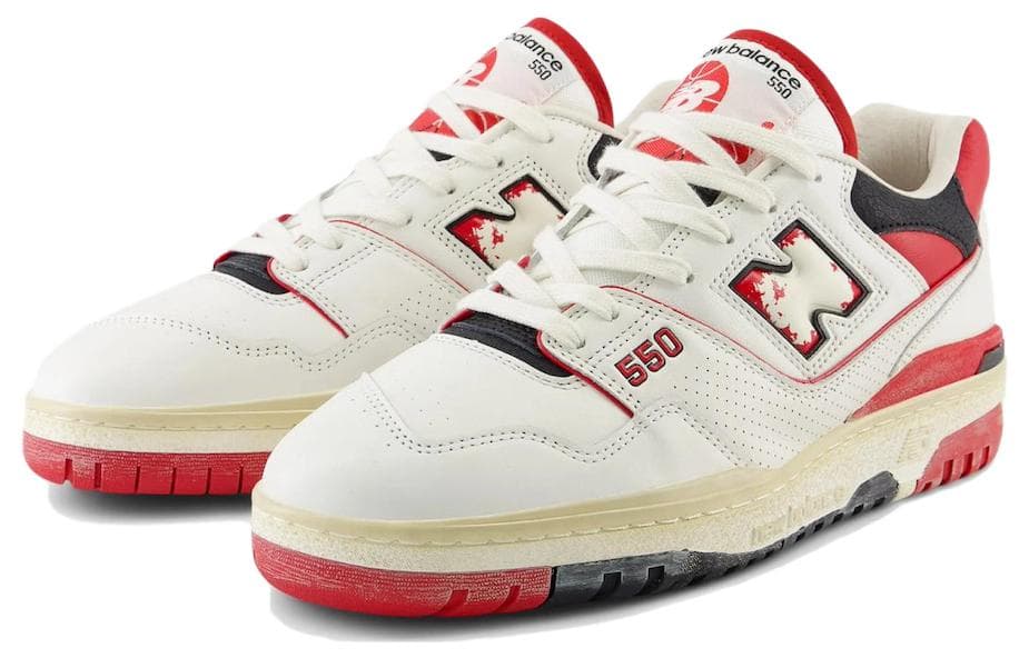Ретро баскетбольные кроссовки New Balance 550 "Vintage Red" - изображение 3