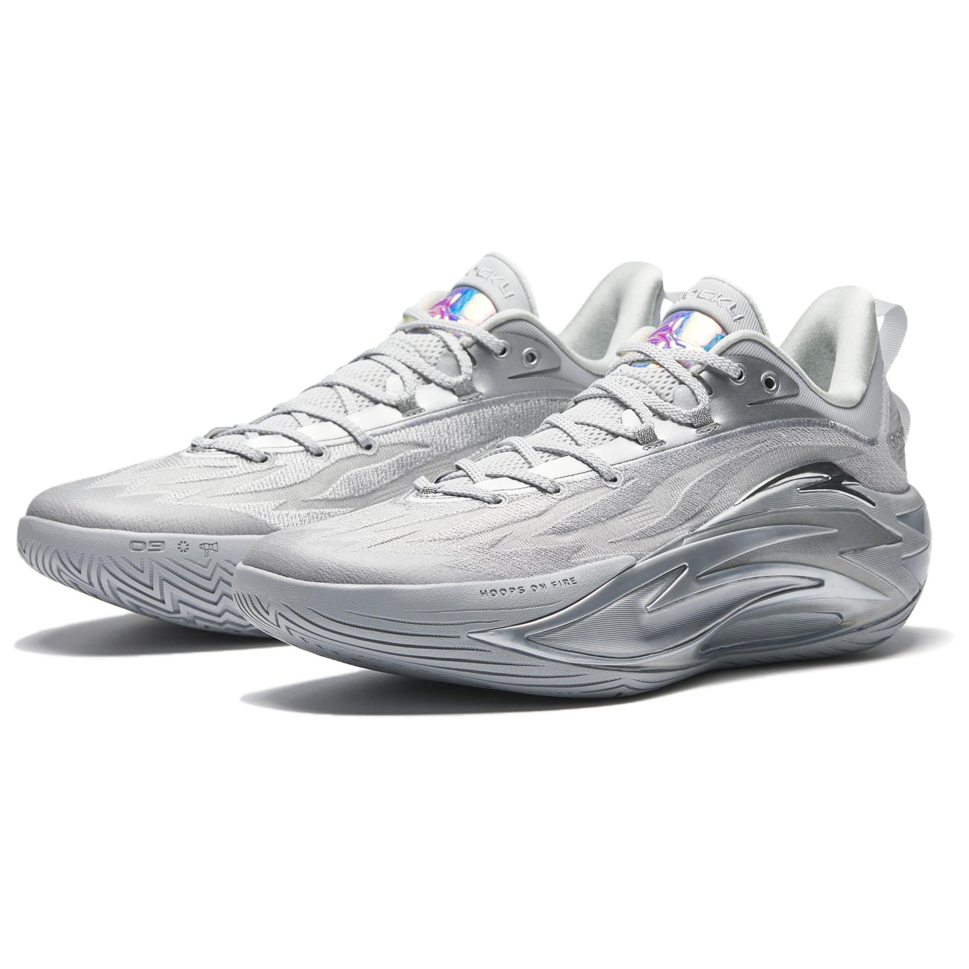 Кроссовки для баскетбола ANTA Shock Wave 7 Low Топ Midfoot Карбоновая плита Баскетбольные кроссовки Мужской Серебряный - изображение 3