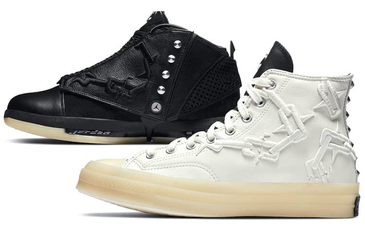 Ретро баскетбольные кроссовки Converse x Jordan Air Jordan 16 "Why Not Chuck" 1970s High Black White - изображение 1