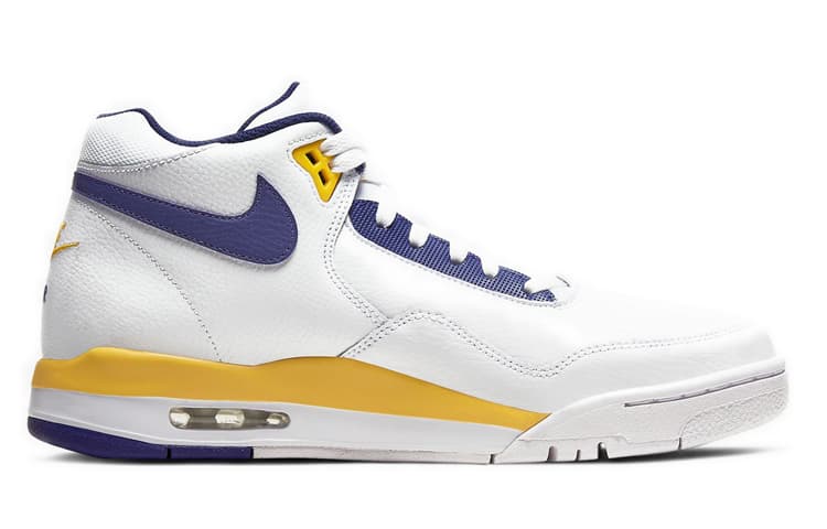 Ретро баскетбольные кроссовки Nike Flight Legacy White Blue Yellow - изображение 2