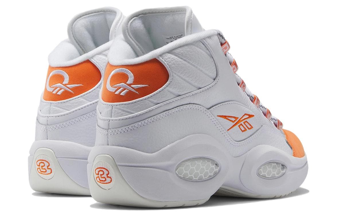 Ретро баскетбольные кроссовки Reebok Question Mid White Orange - изображение 5