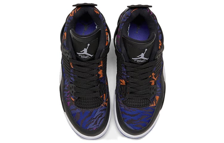 Ретро баскетбольные кроссовки Jordan Air Jordan 4 Retro "A Tiger-Striped" GS Blue - изображение 4