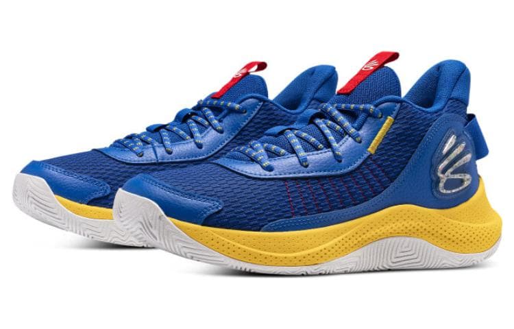 Кроссовки для баскетбола Under Armour Curry 3 Z7 Устойчивые к истиранию MID Баскетбольные кроссовки Унисекс Синий Желтый - изображение 3