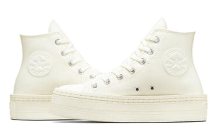 Кеды Converse Chuck TAYLOR All Star Modern Lift Платформа Холст Устойчивый к истиранию Высокие Кеды Женские Экрю - изображение 3