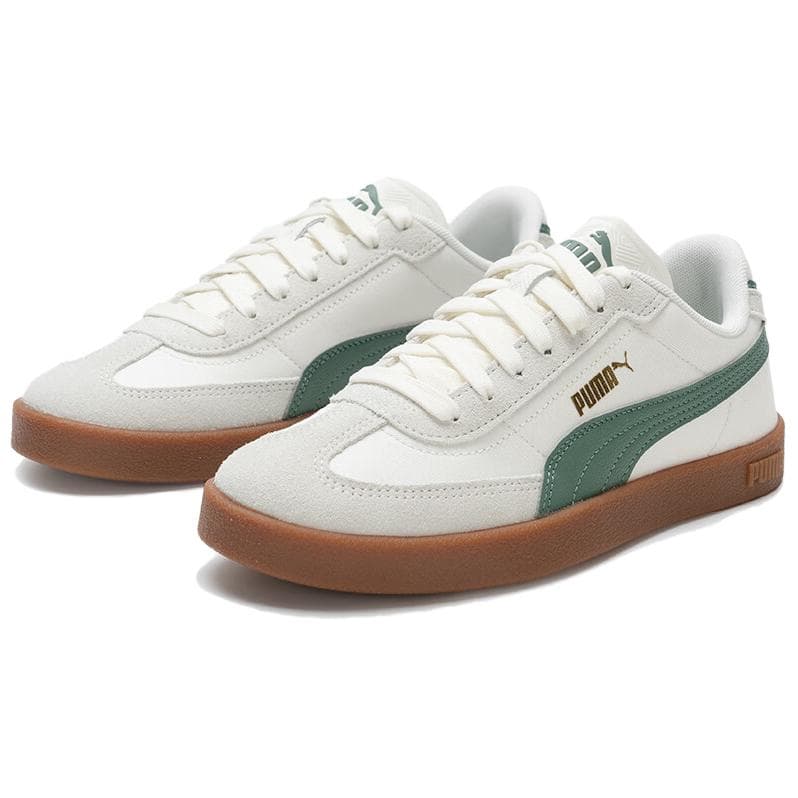 Кроссовки PUMA Club 2 Устойчивая к истиранию Низкая Обувь для Скейтбординга Унисекс Белая Зеленая - изображение 2