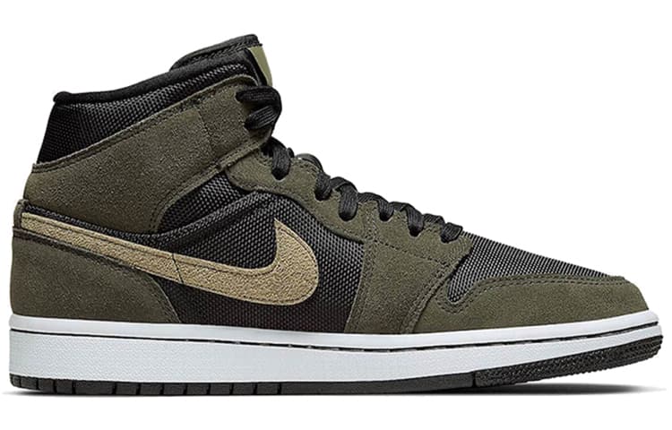 Ретро баскетбольные кроссовки Jordan Air Jordan 1 Mid Olive Green — фото 2