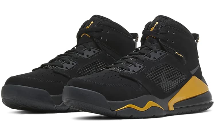 Ретро баскетбольные кроссовки Jordan Mars 270 Black Gold - изображение 3
