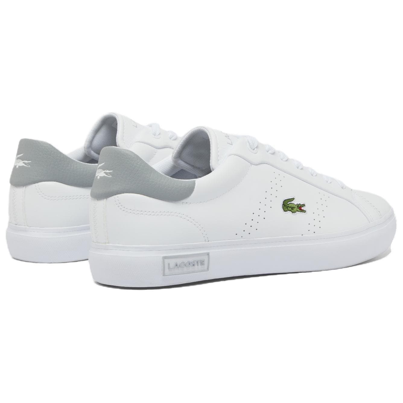 Кроссовки LACOSTE Powercourt 2,0 Кожа Низкий Топ Скейтборд Обувь Мужская Белый Серый - изображение 3