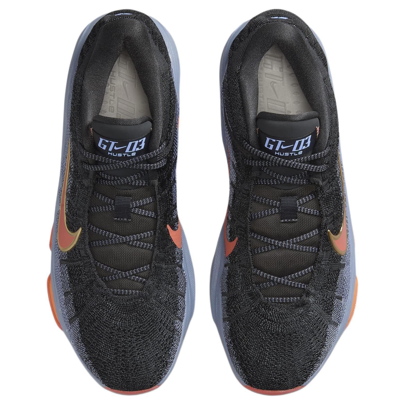 Кроссовки для баскетбола Nike GT Hustle 3 Противоскользящие Устойчивые к истиранию Низкие Баскетбольные Кроссовки Унисекс Черные Серые - изображение 4