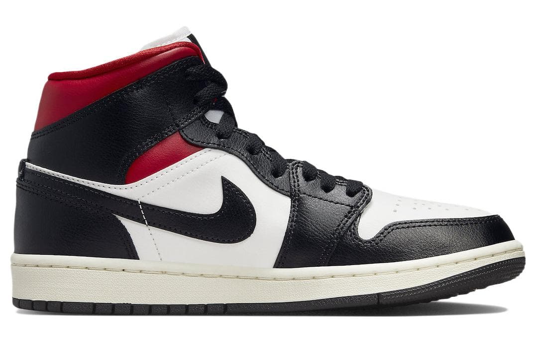 Ретро баскетбольные кроссовки Jordan Air Jordan 1 Mid Black White Red - изображение 2