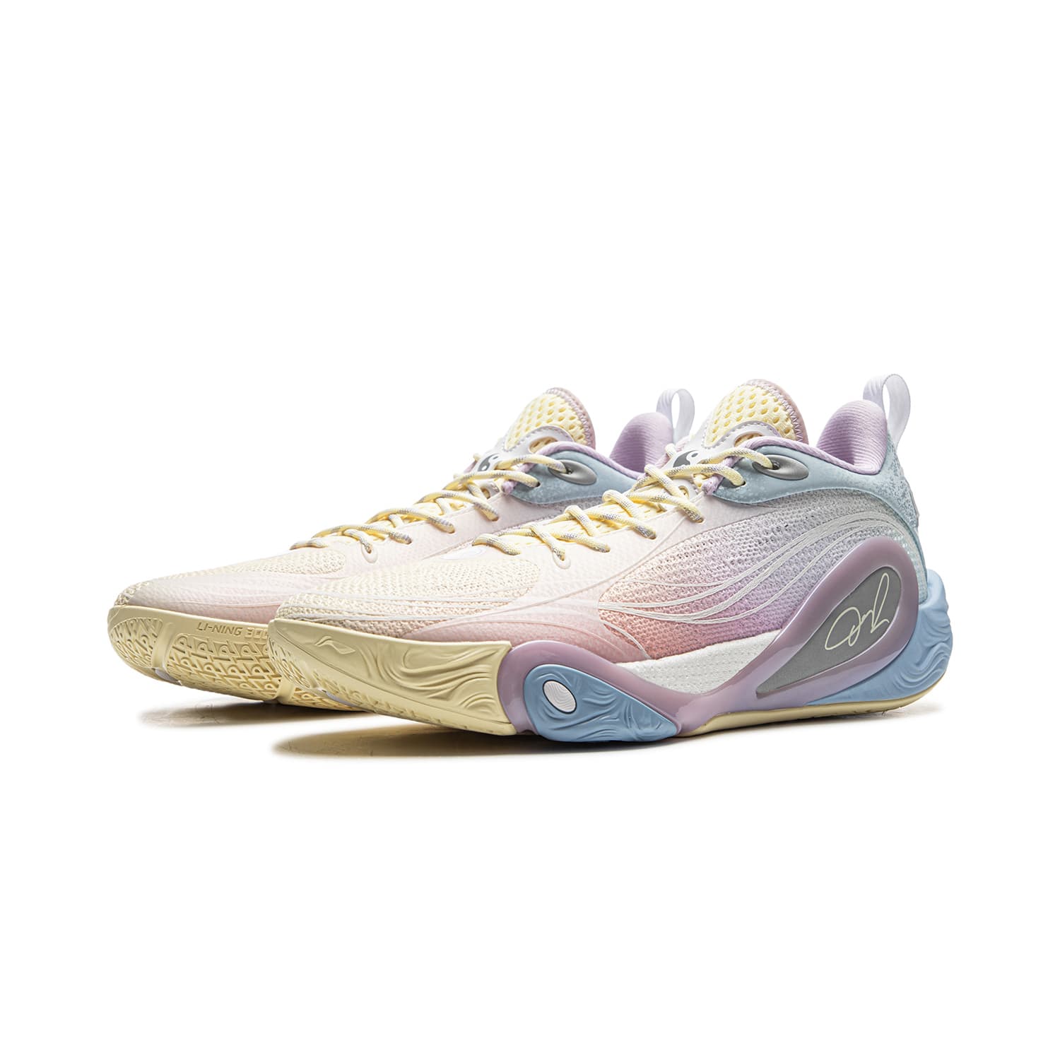 Кроссовки для баскетбола Li-Ning DLO1 Training Camp Russell 1st Generation Технология BOOM Стабильная поддержка Амортизация Отскок Сцепление Лоу-топы Баскетбольные кроссовки Мужской Желто-голубой - изображение 3
