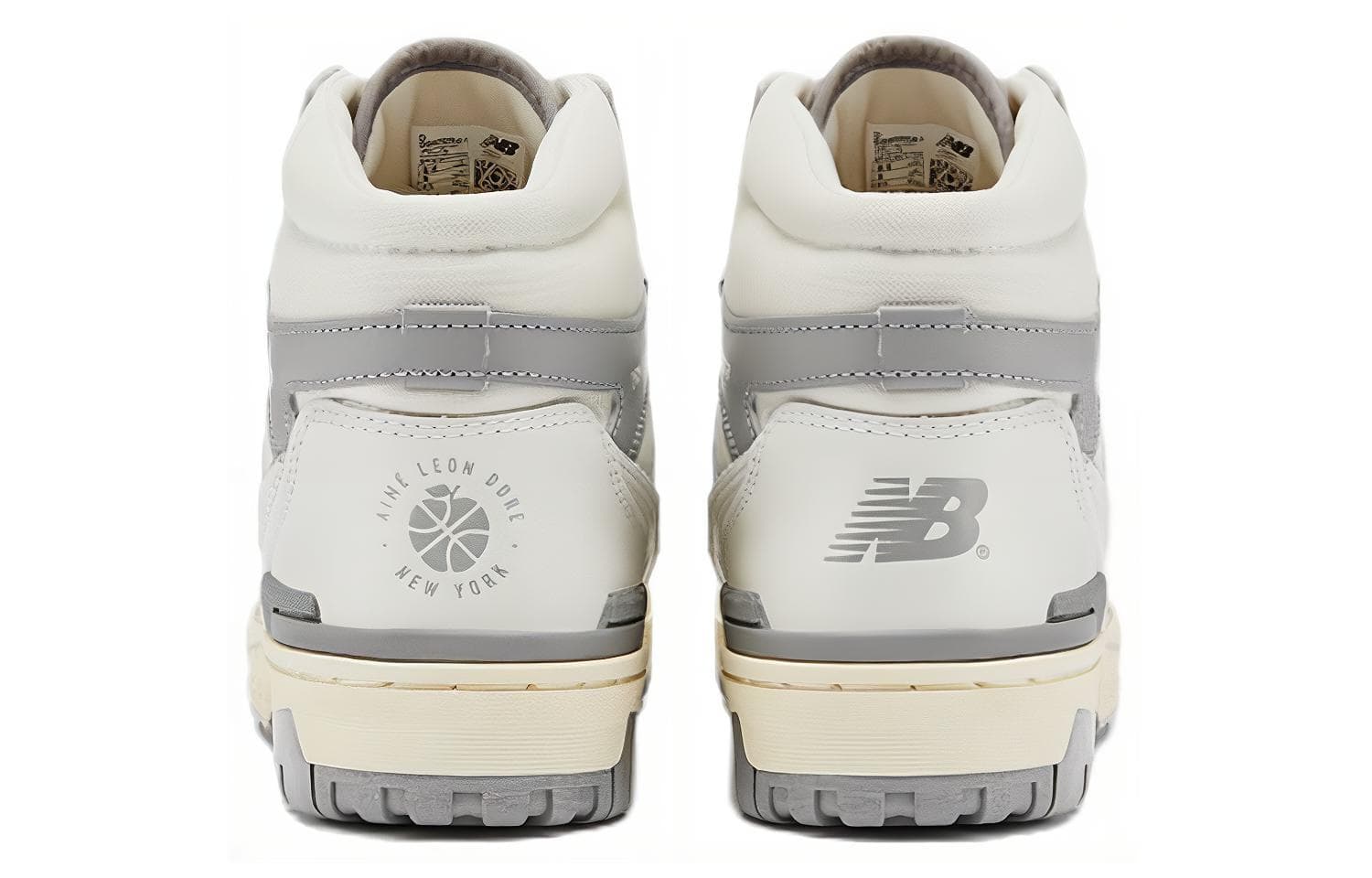Ретро баскетбольные кроссовки Aimé Leon Dore x New Balance 650 White Grey - изображение 6