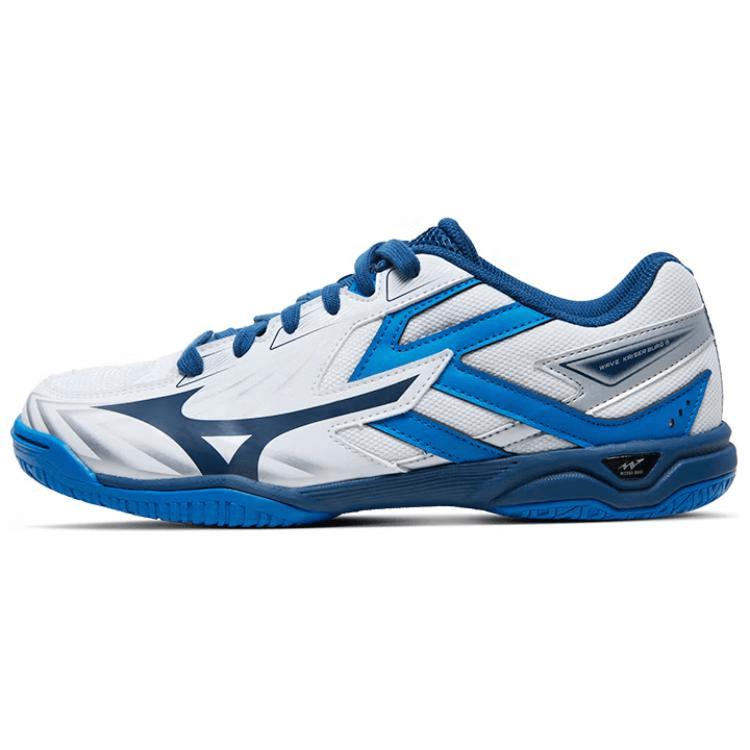 Кроссовки для спортзала Mizuno противоскользящие устойчивые к истиранию низкие кроссовки для тренировок унисекс белые и синие - изображение 1