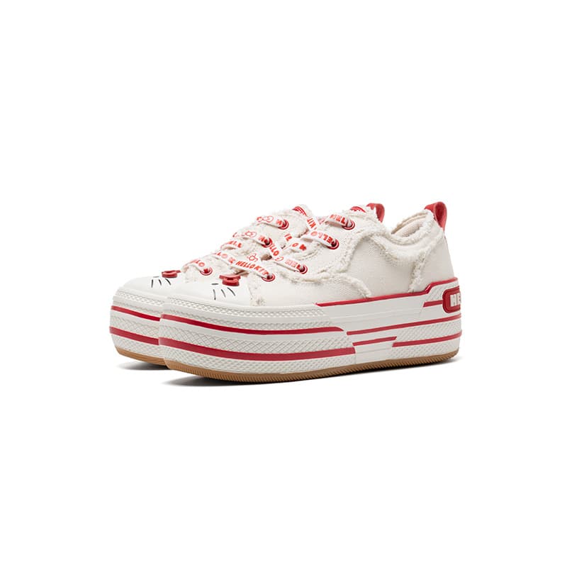 Кеды Hello Kitty x OLD ORDER Canvas High Удобные Низкие Кеды с Платформой Женские Katy Белый Красный - изображение 2