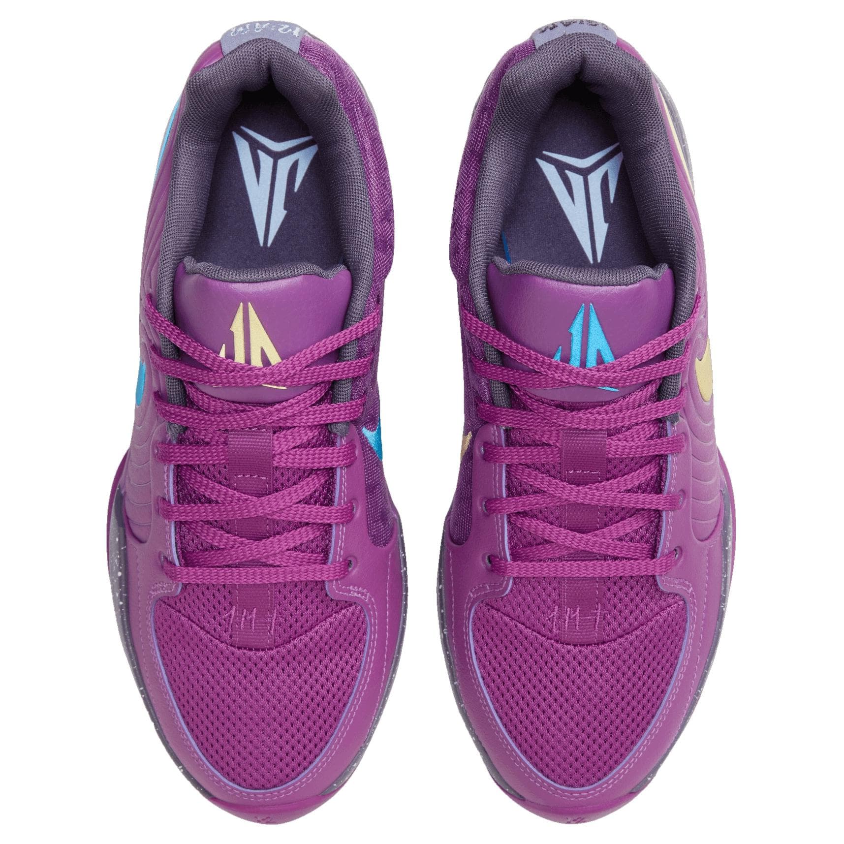 Кроссовки для баскетбола Nike Ja 2 Low Топ Баскетбольные кроссовки Мужские Фиолетовые Желтые Азиатская версия - изображение 13