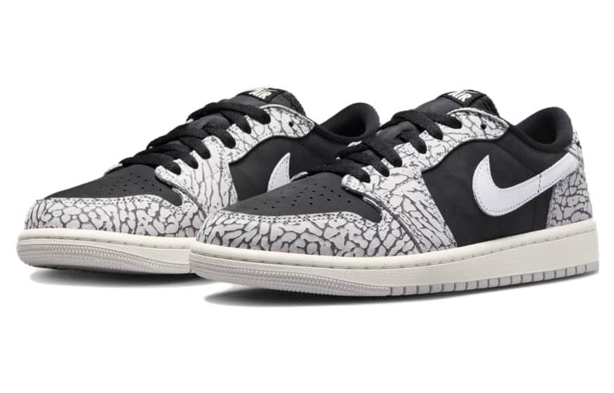 Ретро баскетбольные кроссовки Jordan Air Jordan 1 Low "Black Cement" - изображение 3