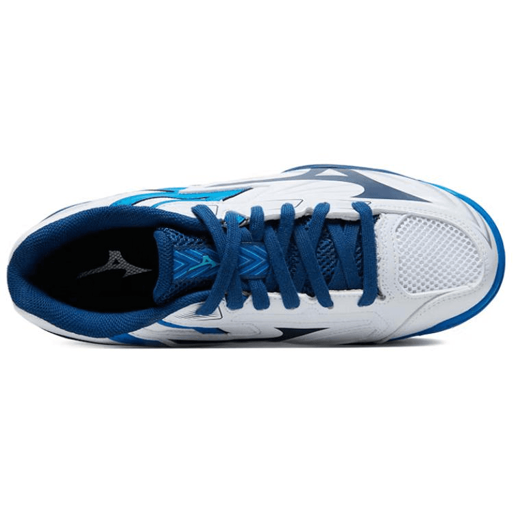 Кроссовки для спортзала Mizuno противоскользящие устойчивые к истиранию низкие кроссовки для тренировок унисекс белые и синие - изображение 3