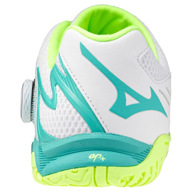 Кроссовки для спортзала Mizuno противоскользящие устойчивые к истиранию низкие кроссовки для тренировок мужские белые зеленые - изображение 4