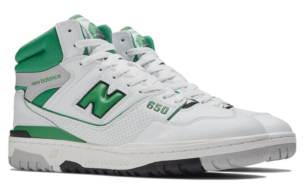 Ретро баскетбольные кроссовки New Balance 650 White Green - изображение 3