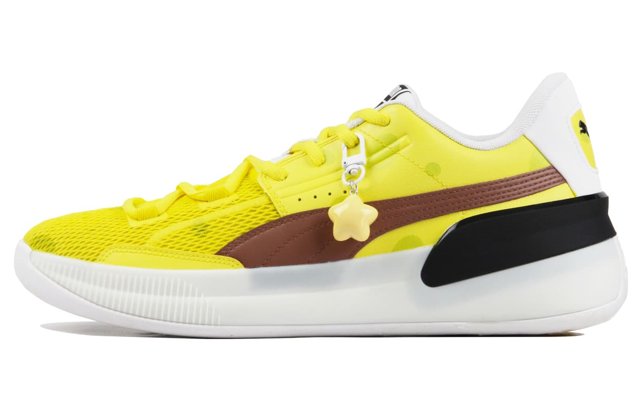 Кроссовки для баскетбола PUMA Clyde Hardwood White Yellow Pink - изображение 2