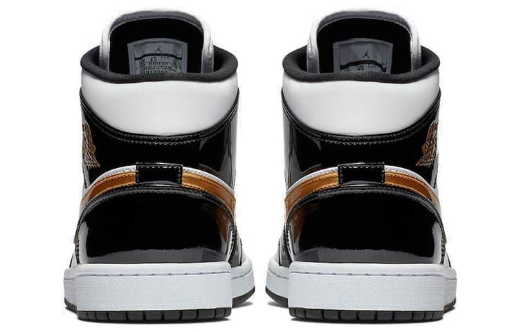 Ретро баскетбольные кроссовки Jordan Air Jordan 1 Mid Black Gold 2019 - изображение 5