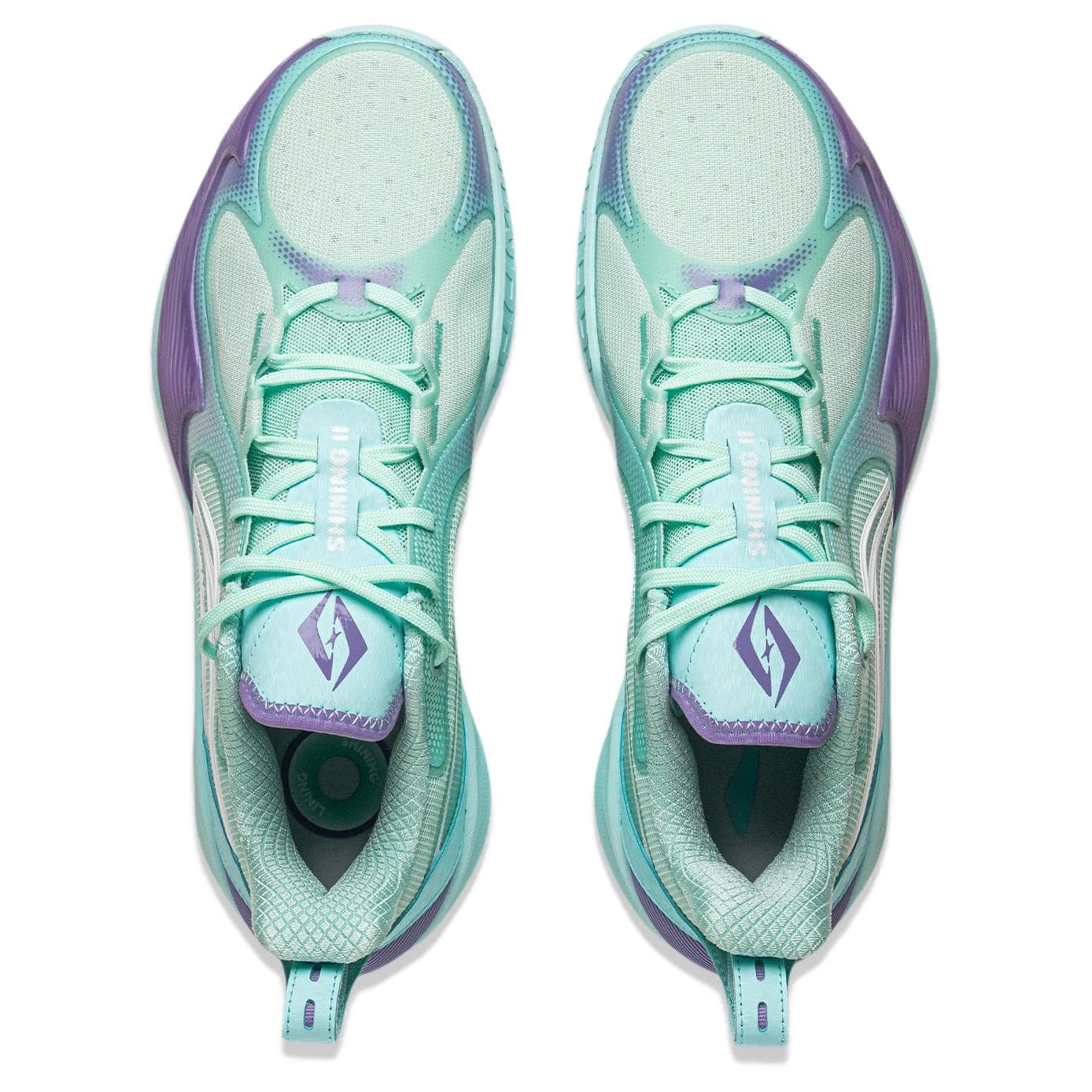 Кроссовки для баскетбола Li-Ning LINING Cloud Flash 2V2 Технология BOOM Баскетбольные кроссовки для игры Легкие амортизирующие устойчивые с защитой от опрокидывания Лоу-топы Мужской Плавающий зеленый Небесно-голубой - изображение 3