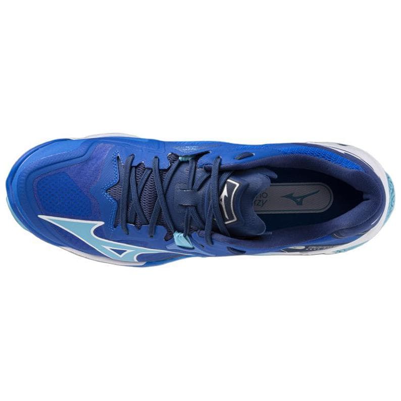 Кроссовки для спортзала Mizuno Wave Lightning Z8 Удобный Противоскользящая износостойкая Лоу-топы Тренировочные кроссовки Унисекс Сине-белый - изображение 3
