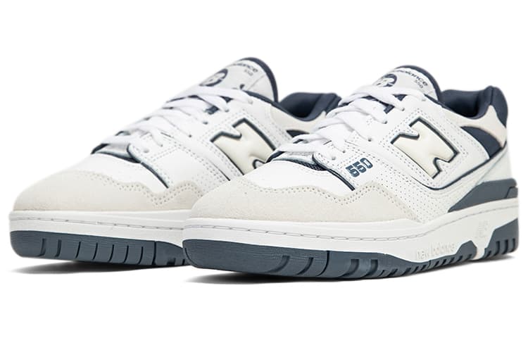 Ретро баскетбольные кроссовки New Balance 550 White Blue - изображение 3