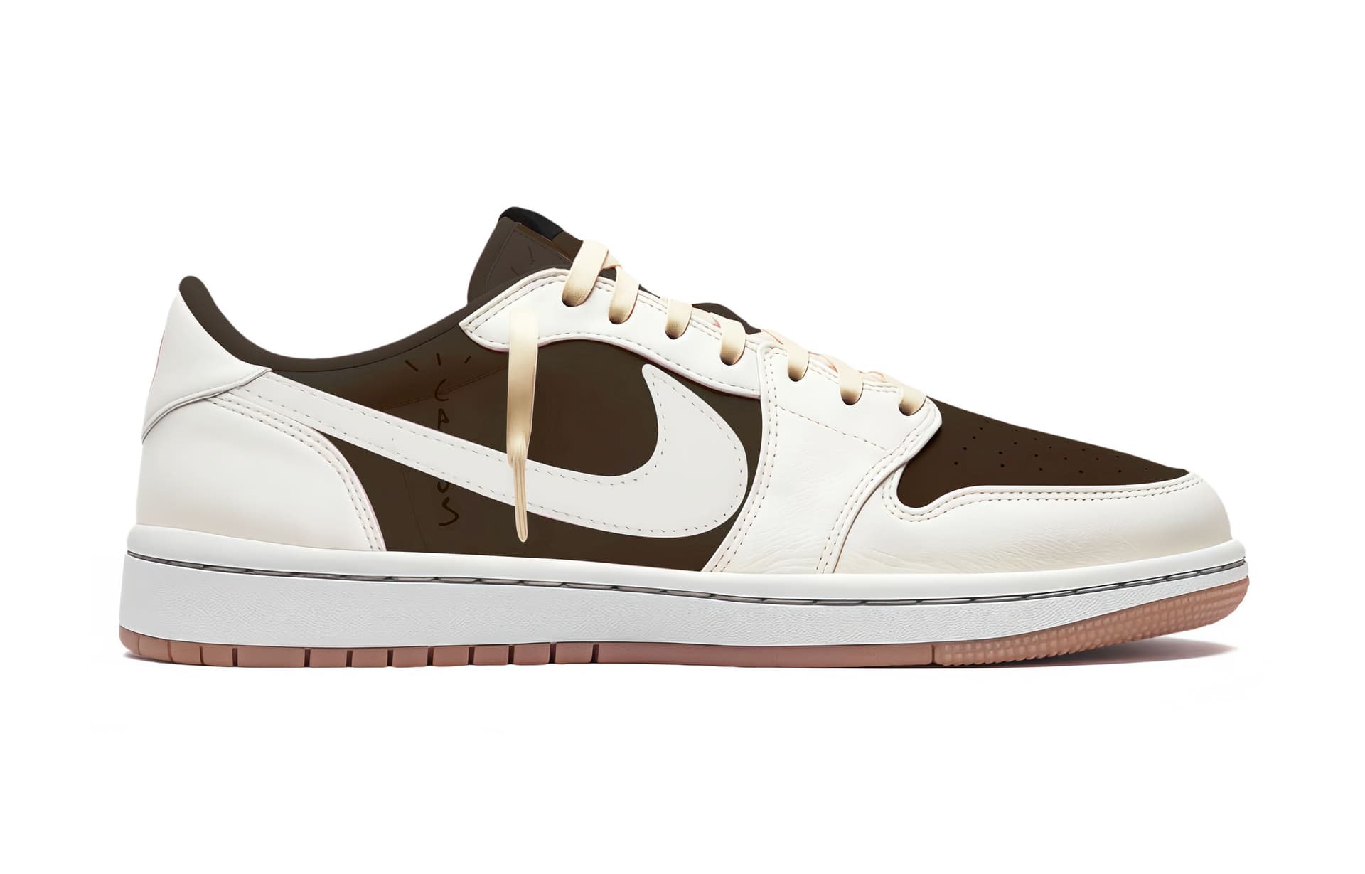 Ретро баскетбольные кроссовки Travis Scott x Jordan Air Jordan 1 Retro Low Pink - изображение 2