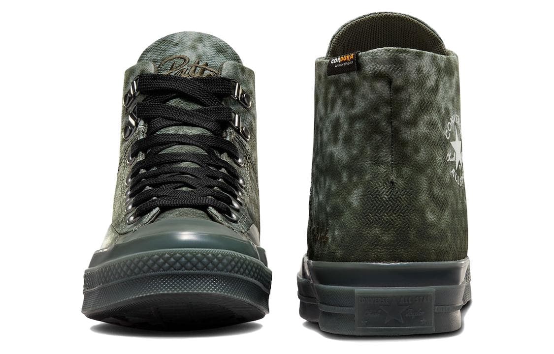 Кеды Converse x Patta Chuck 70 Marquis Винтаж Устойчивый к истиранию покрытие Высокие кеды Унисекс Армейский зеленый - изображение 5